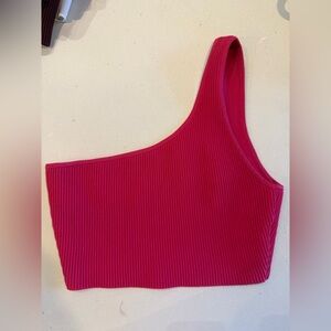 Babaton Hot Pink Ribbed Top